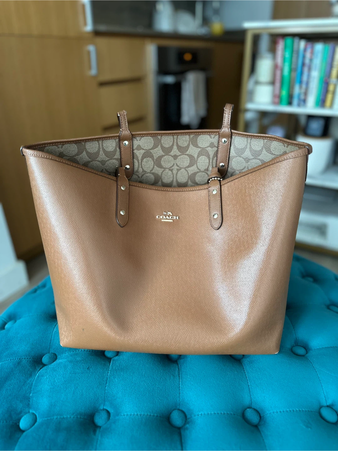 Coach Reversible Tote Bag with Matching Pouch