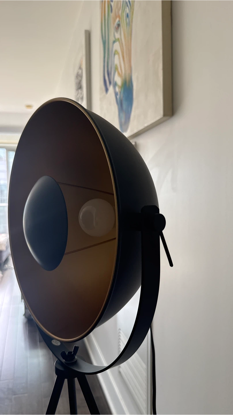 Tripod Floor Lamp with Large Round Shade - photo 4