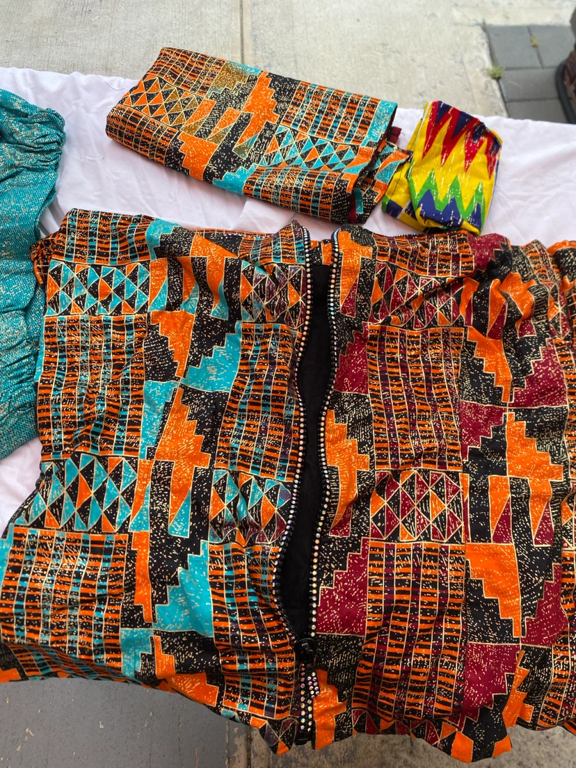 African Print Dashiki Fabric Skirts and Matching Headwraps