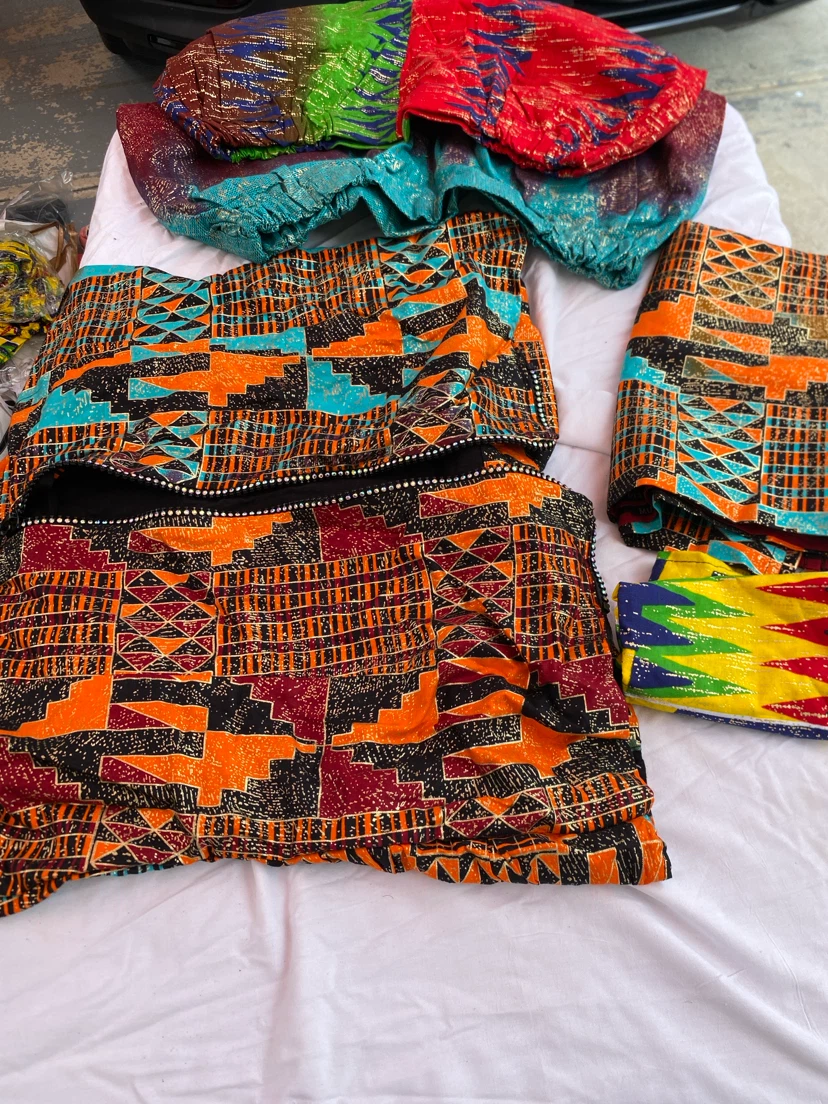 African Print Dashiki Fabric Skirts and Matching Headwraps - photo 3