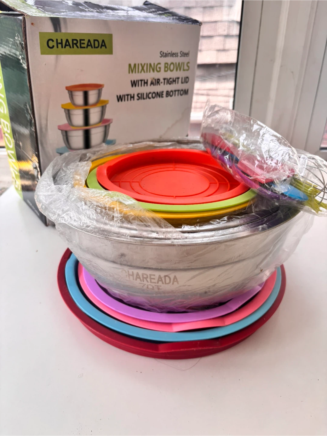 CHAREADA Stainless Steel Mixing Bowls Set with Lids - photo 2