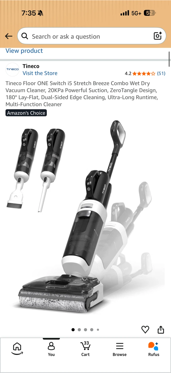 Tineco Floor ONE Switch i5 Combo Wet Dry Vacuum Cleaner