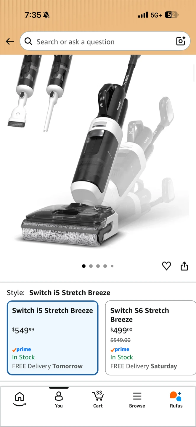 Tineco Floor ONE Switch i5 Combo Wet Dry Vacuum Cleaner - photo 2