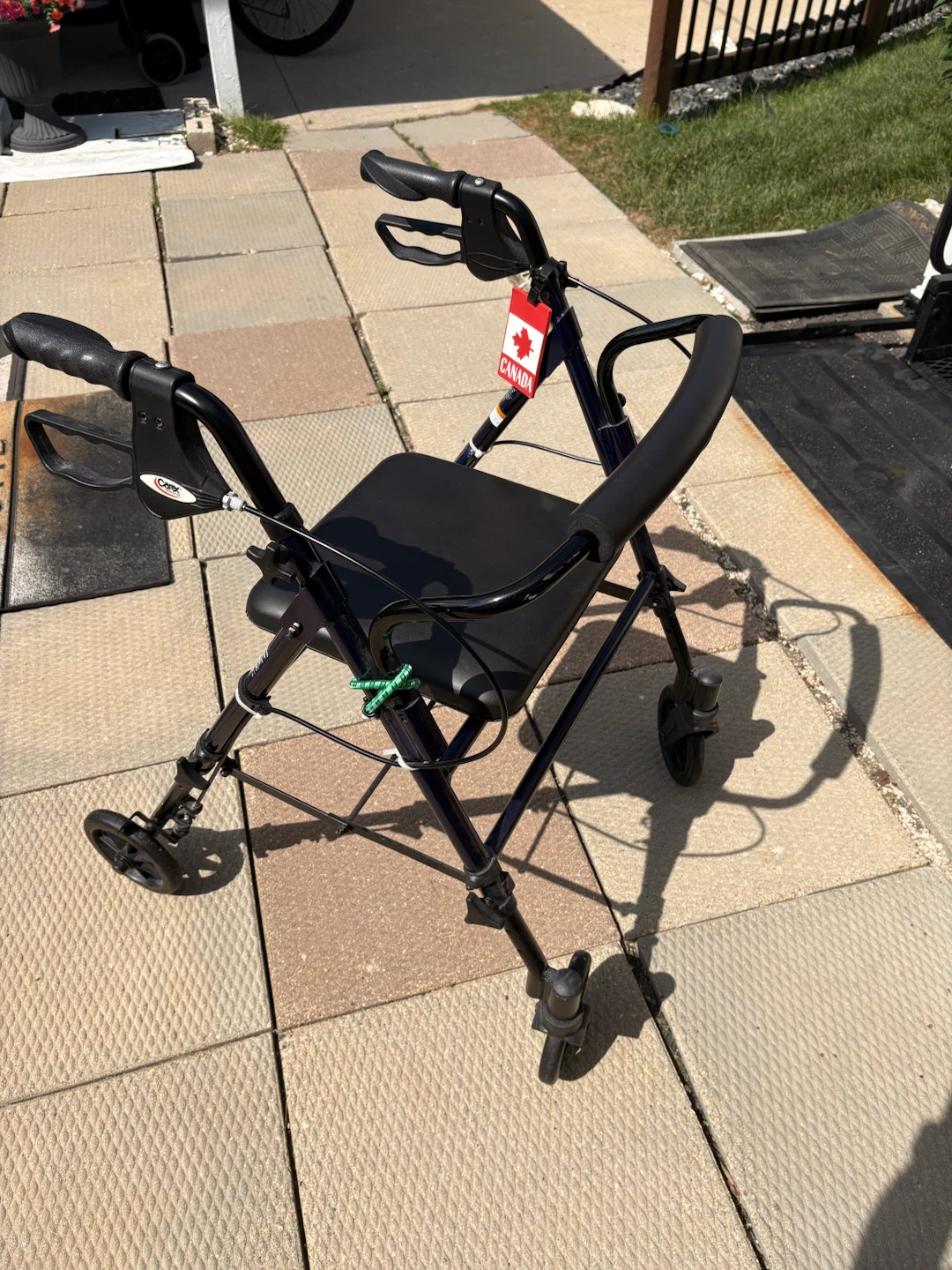 Carex rolling walker with seat in navy blue