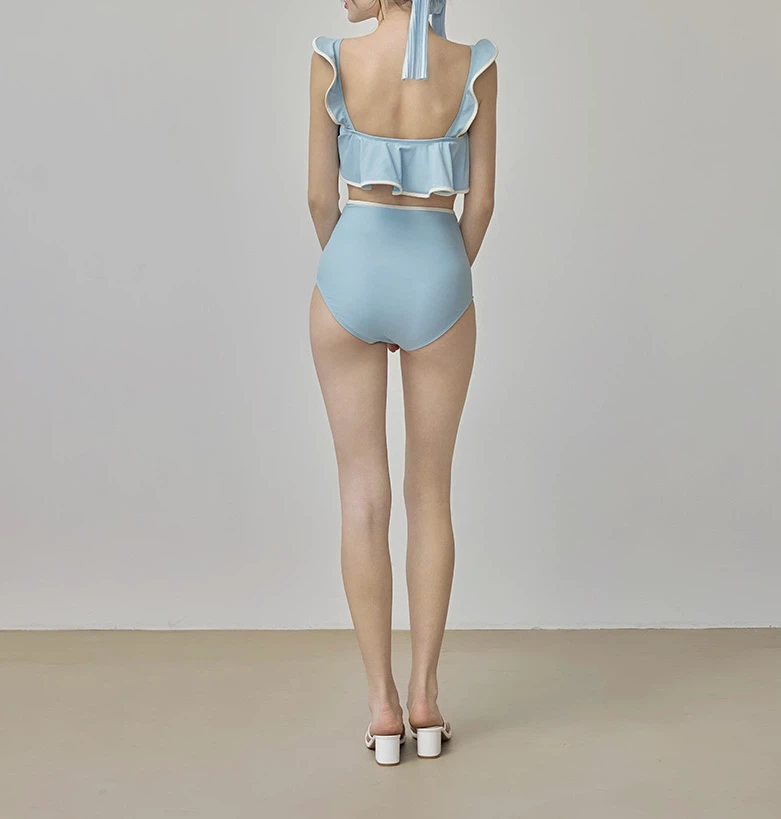 Women's Light Blue Ruffle Bikini - photo 4