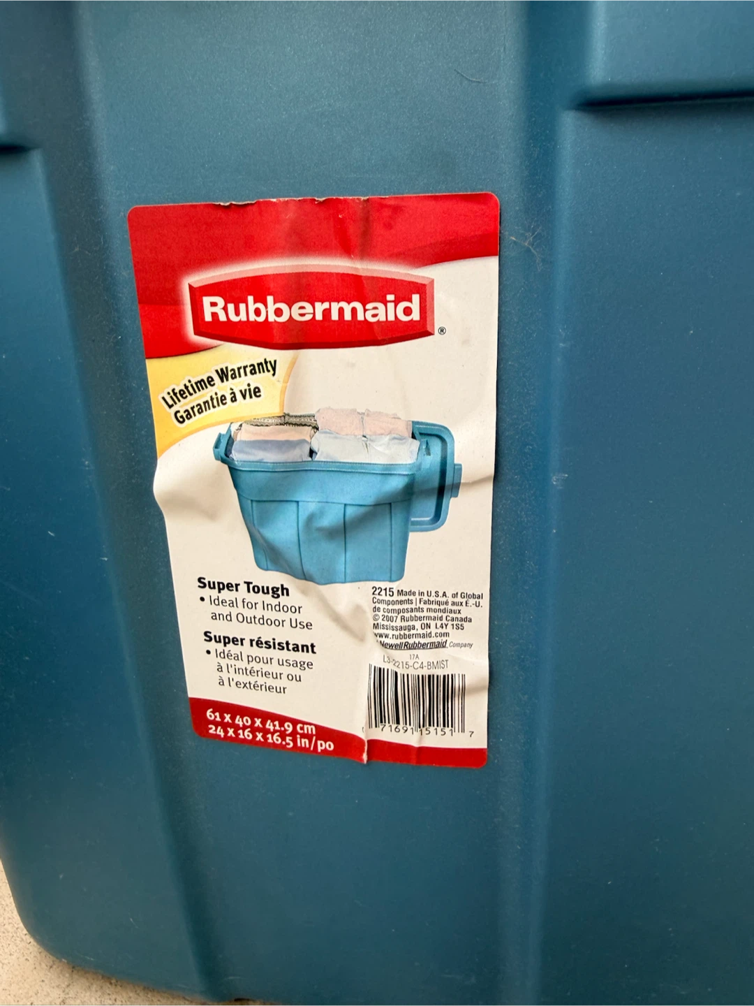 Rubbermaid Roughneck Storage Bin 69L - photo 2
