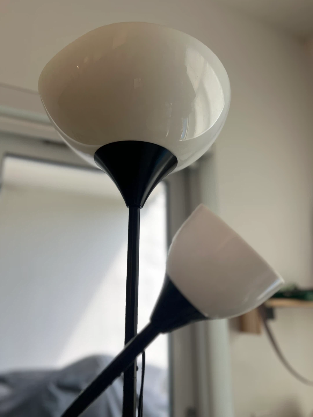 Black floor lamp with adjustable reading light