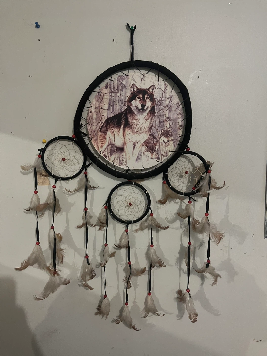 Wolf Dream Catcher Wall Hanging