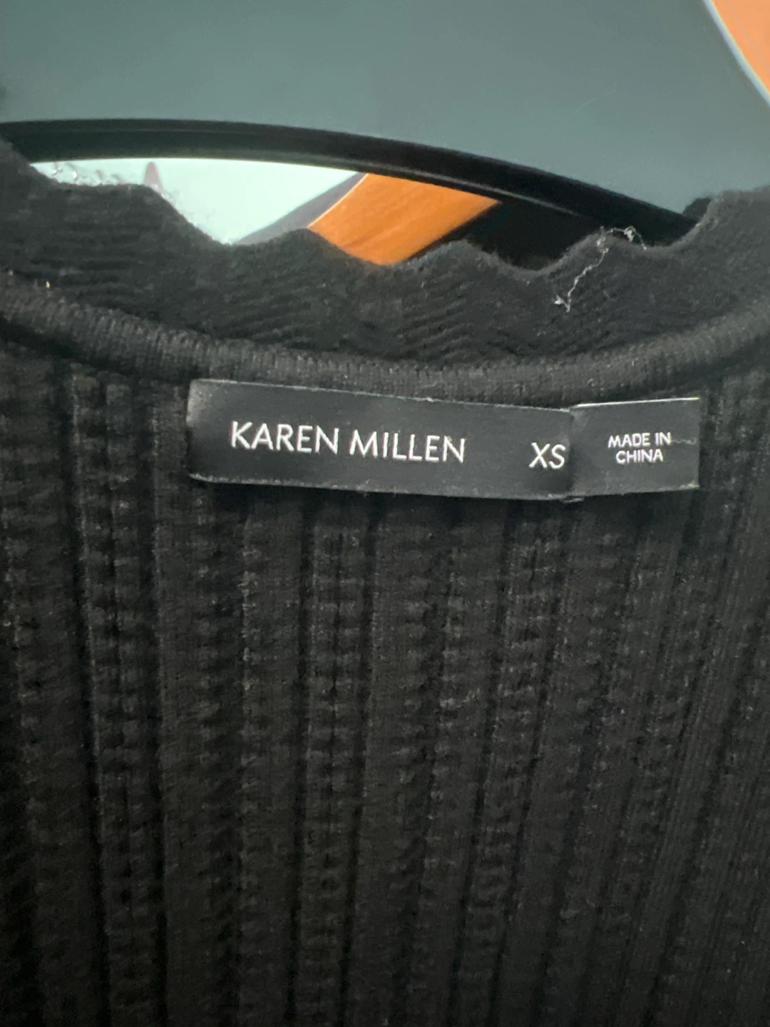 Karen Millen Black Ribbed Knit Dress - XS