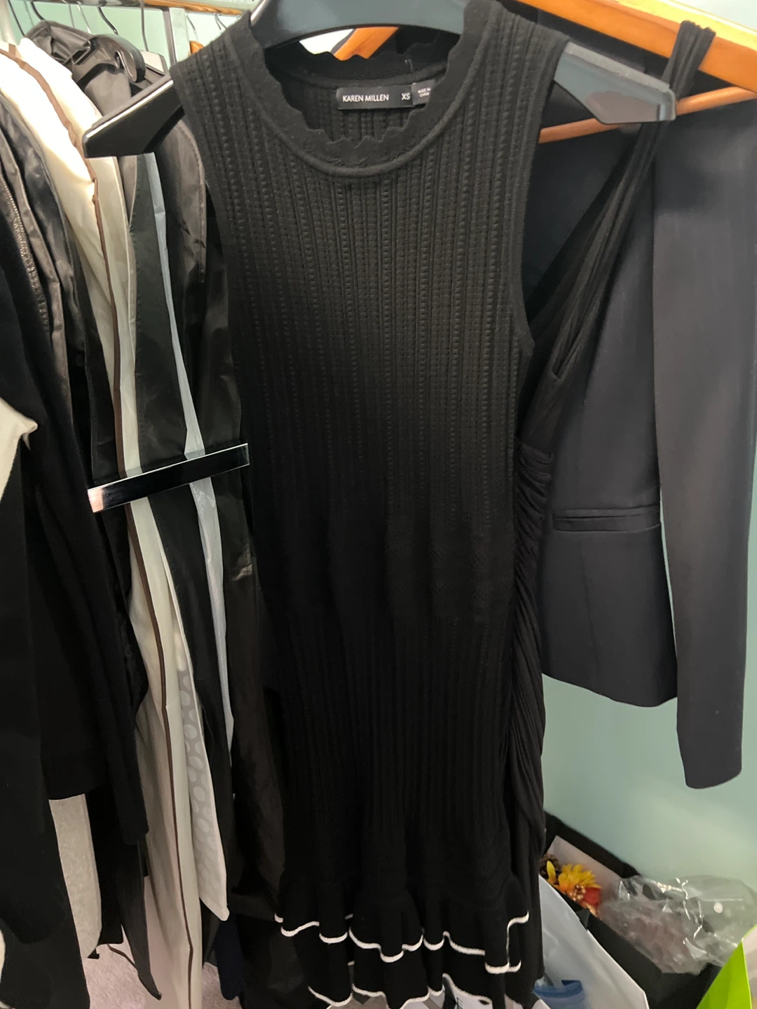 Karen Millen Black Ribbed Knit Dress - XS - photo 2