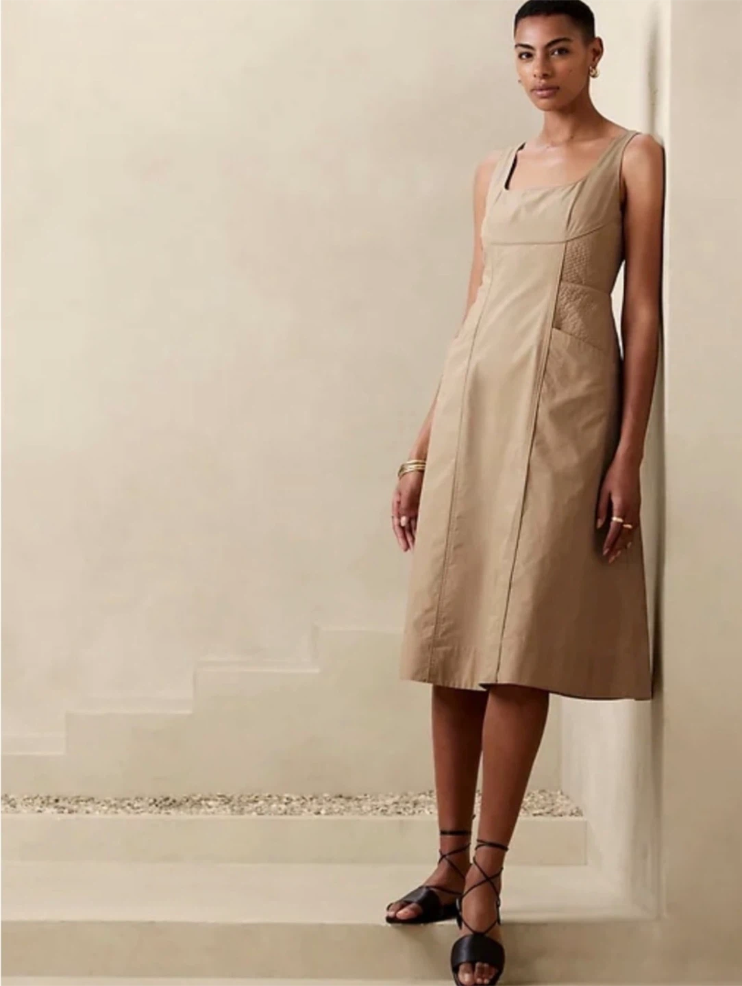 (NWT) Banana Republic Tan A-Line Dress