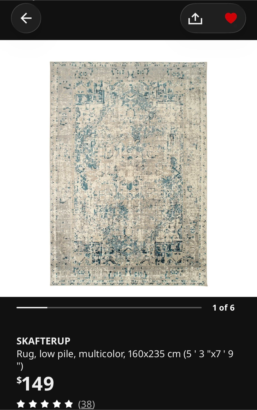 Last Day Sale! SKAFTERUP Rug 160x235 cm