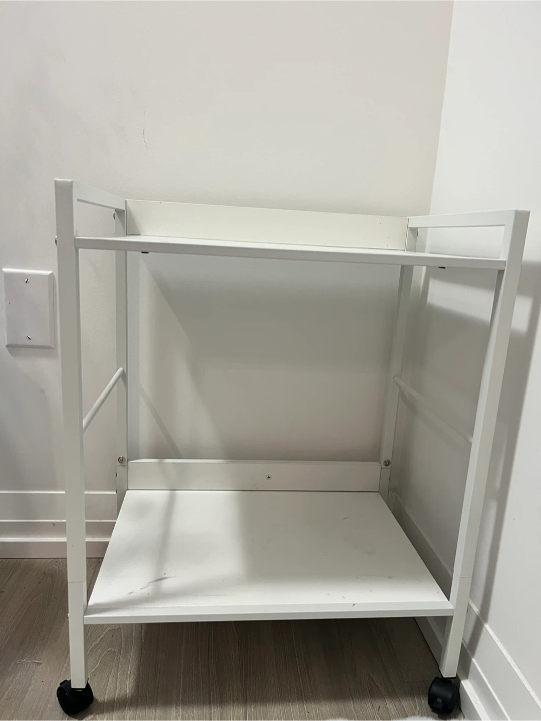 Last Day Sale! White 2-Tier Rolling Cart - photo 2