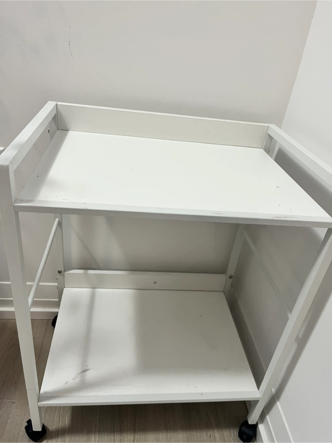 Last Day Sale! White 2-Tier Rolling Cart - photo 3