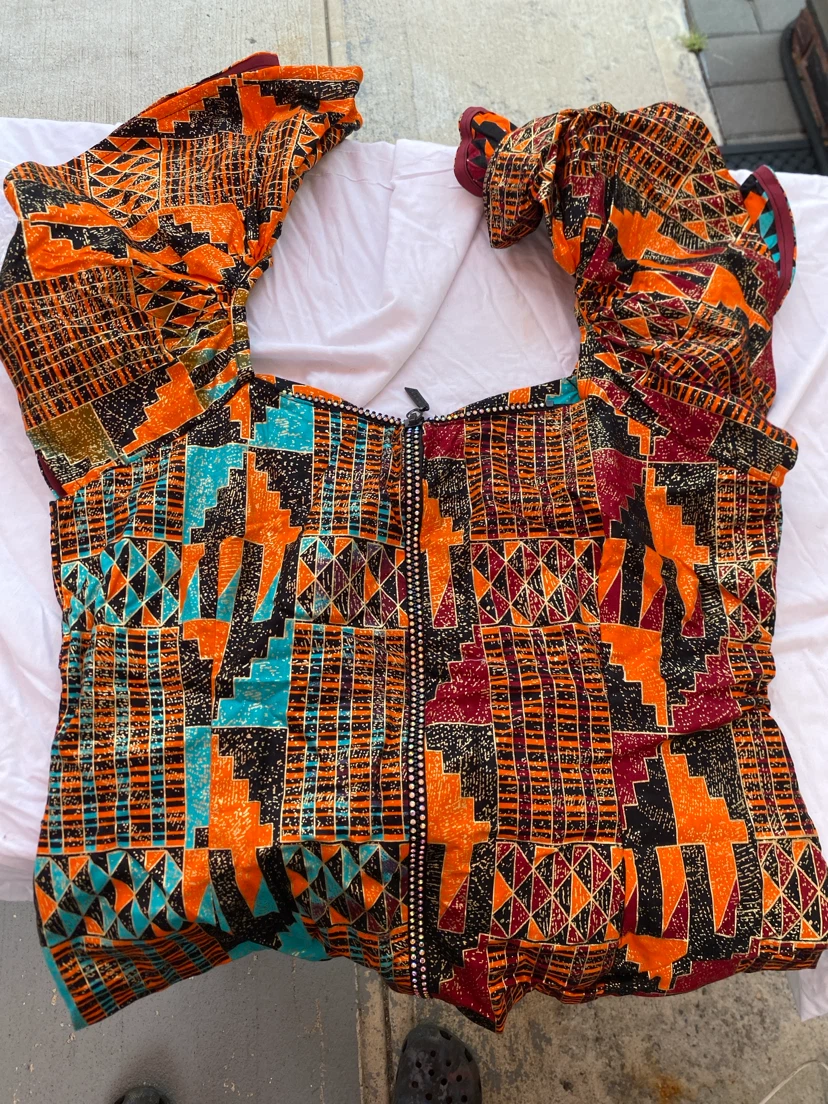 Unique Kente Print Puffer Vest - photo 2