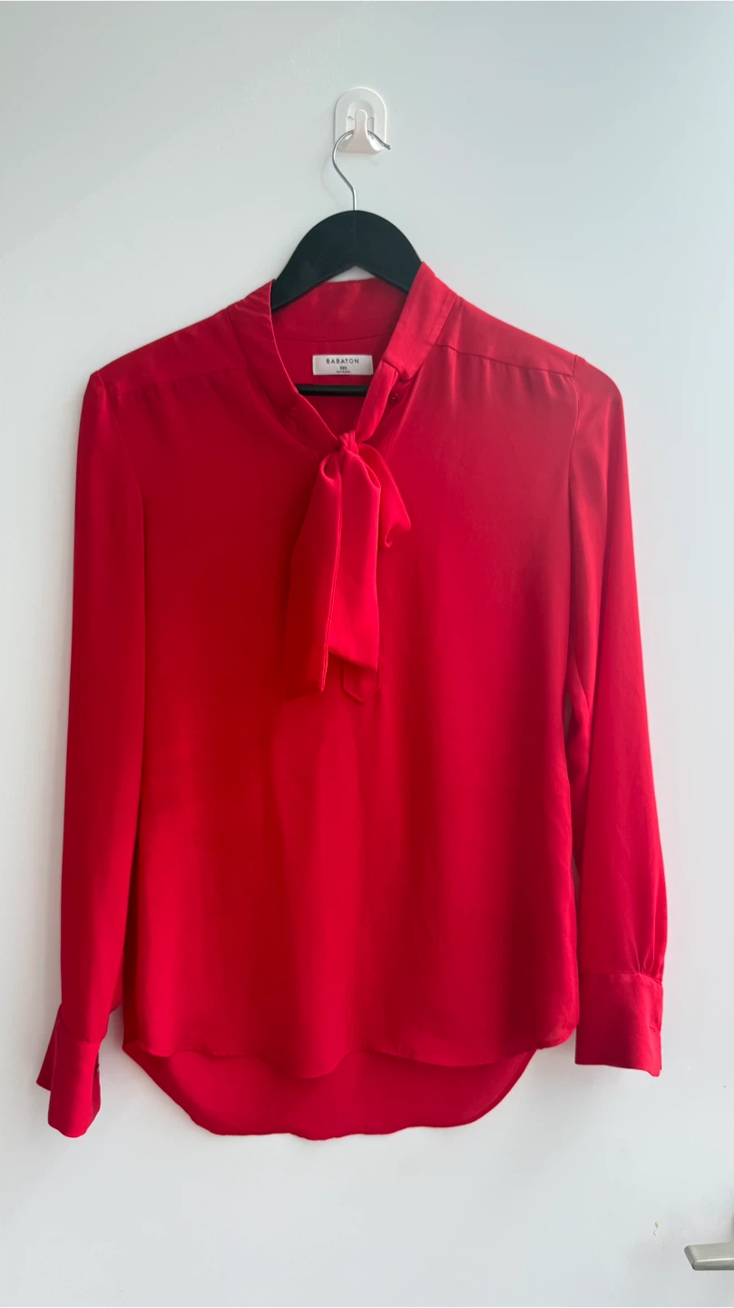 Babaton Red Bow Blouse XXS