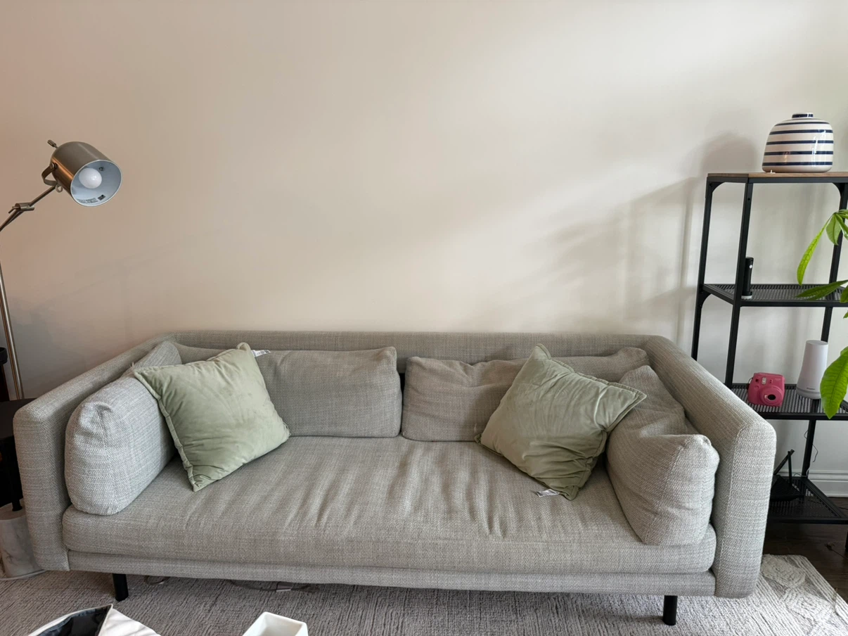 Gray Sofa with Pillows