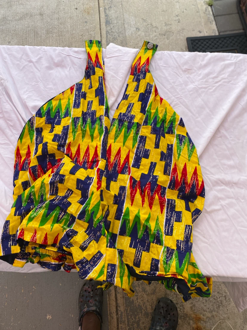 Vibrant Yellow African Print Maxi Dress