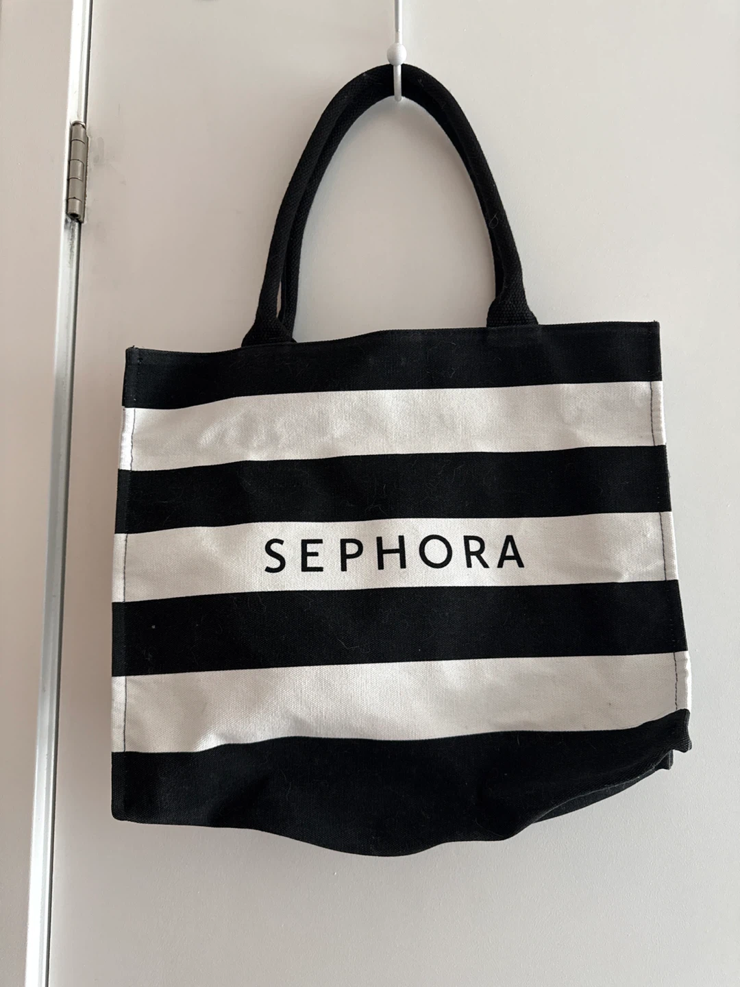 Sephora Black and White Striped Tote Bag