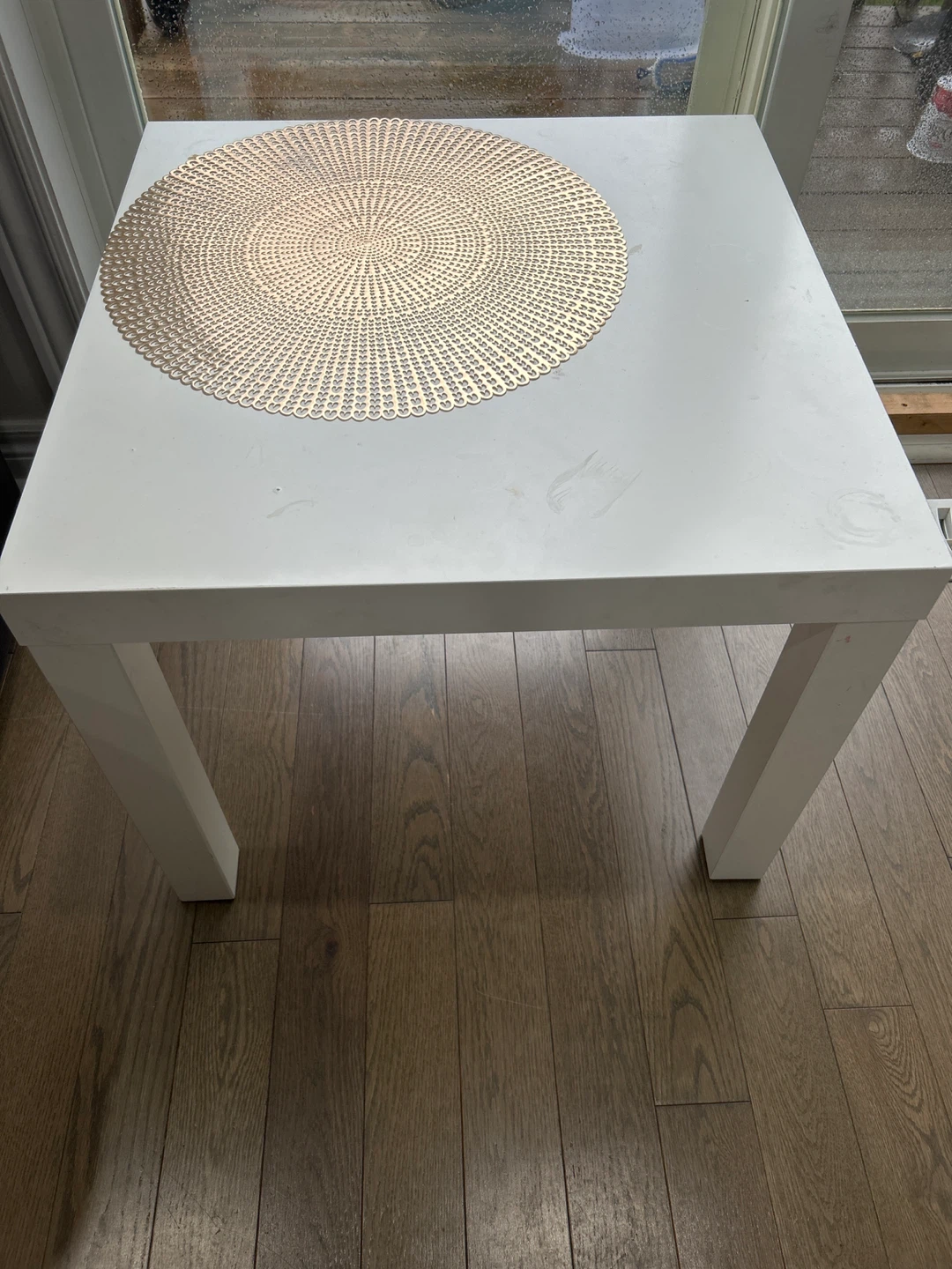 White Square Side Table