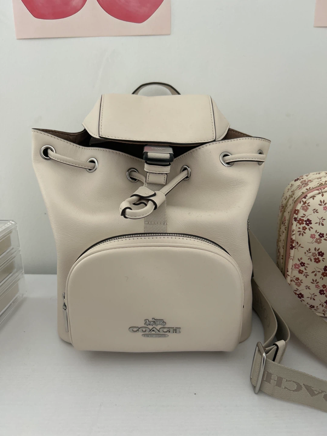 Coach Cream Leather Backpack