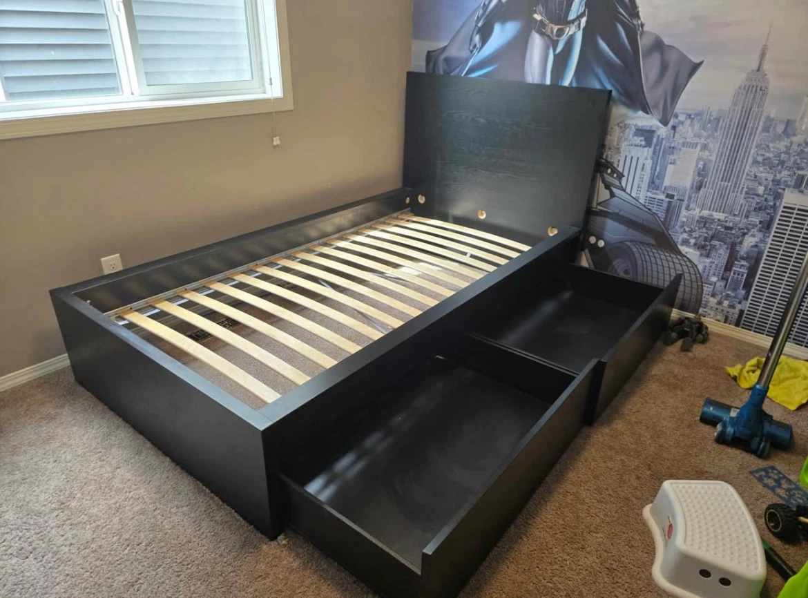 IKEA Twin bed frame with 2 drawers - photo 2