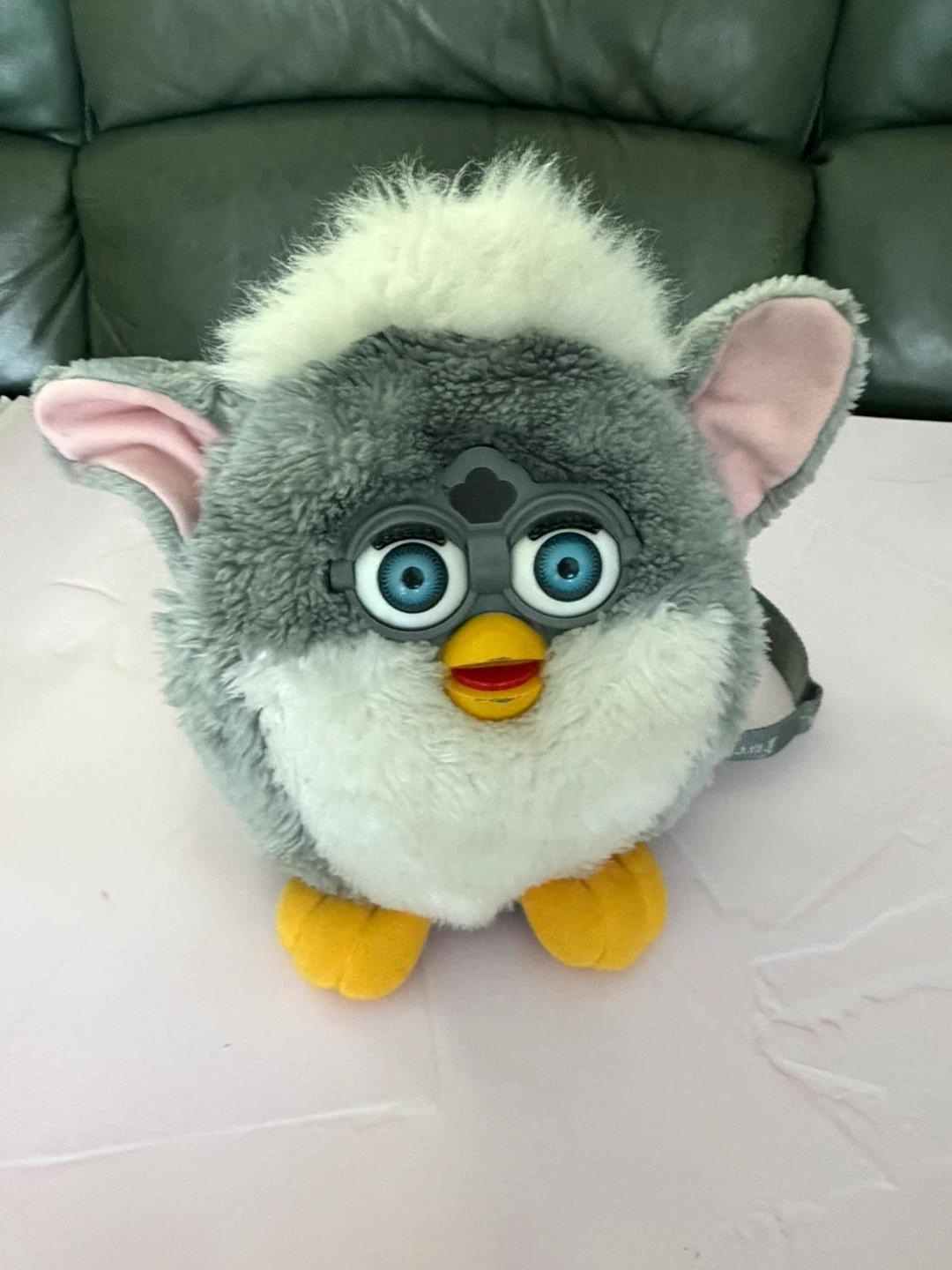 Vintage 1999 Furby Plush Backpack Bag 12” Grey White - photo 2