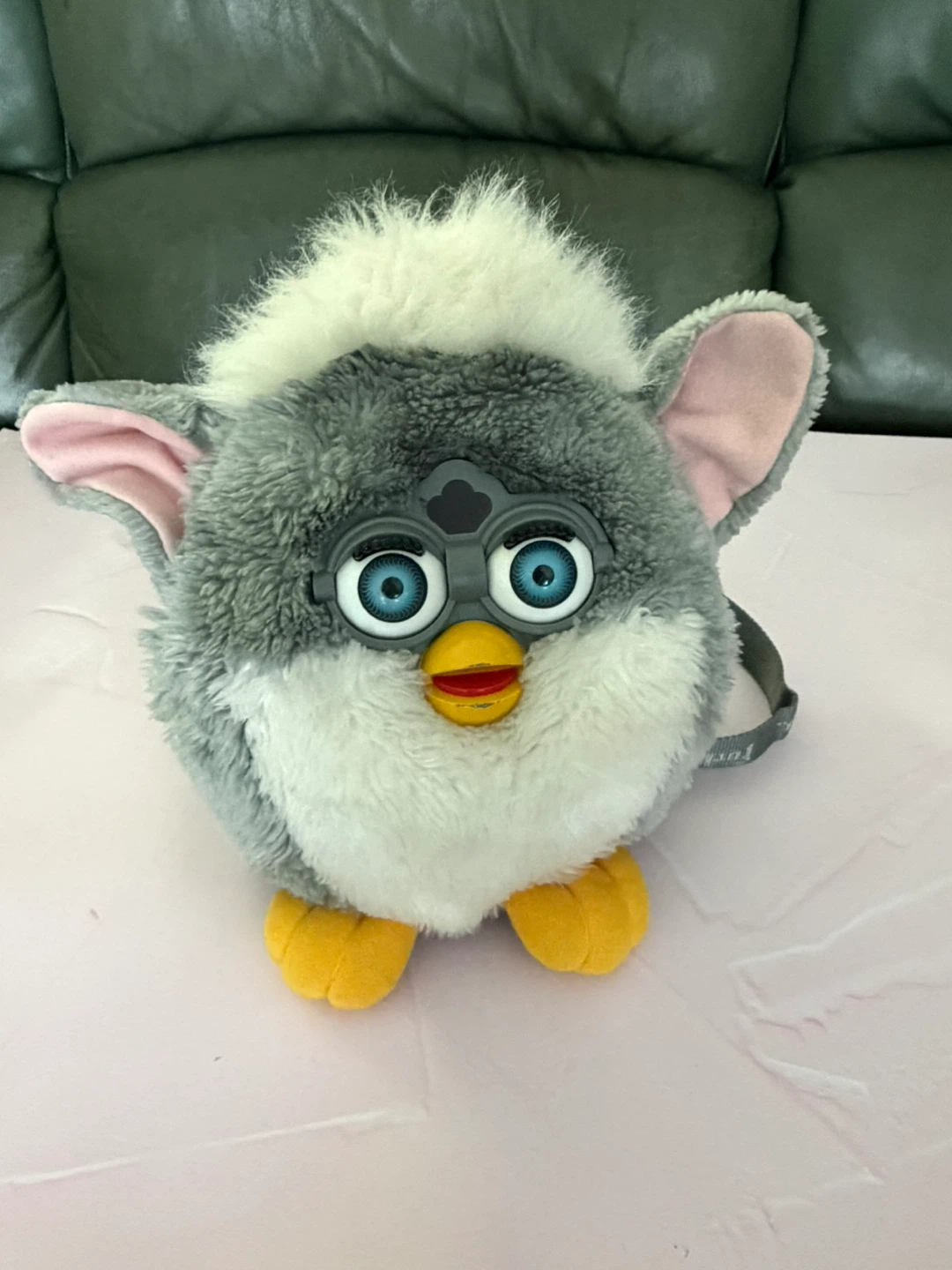 Vintage 1999 Furby Plush Backpack Bag 12” Grey White - photo 4