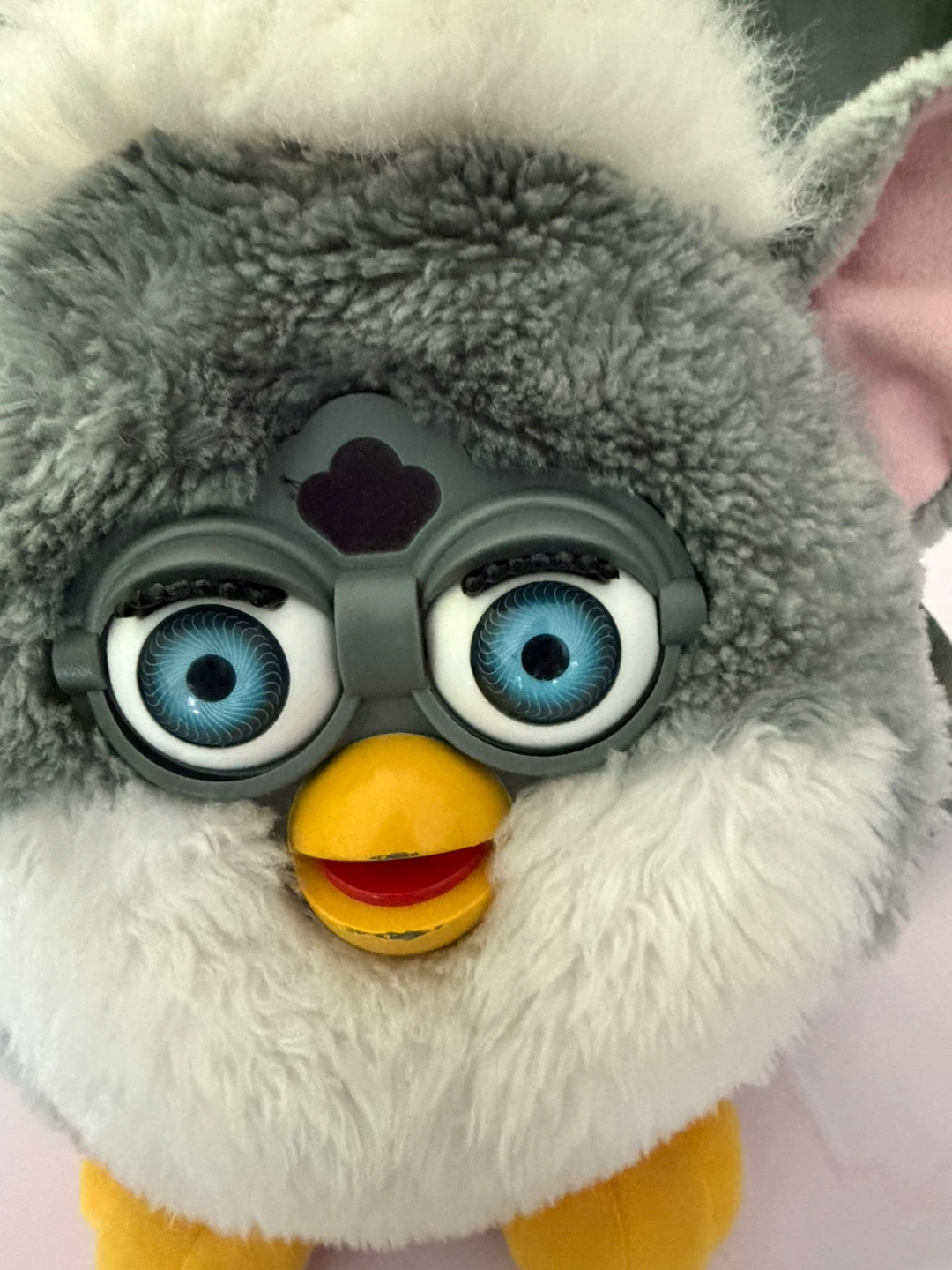 Vintage 1999 Furby Plush Backpack Bag 12” Grey White - photo 5