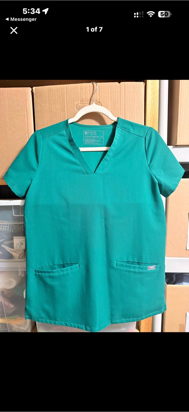 FIGS Teal Scrub Top and Pants Set Size XS