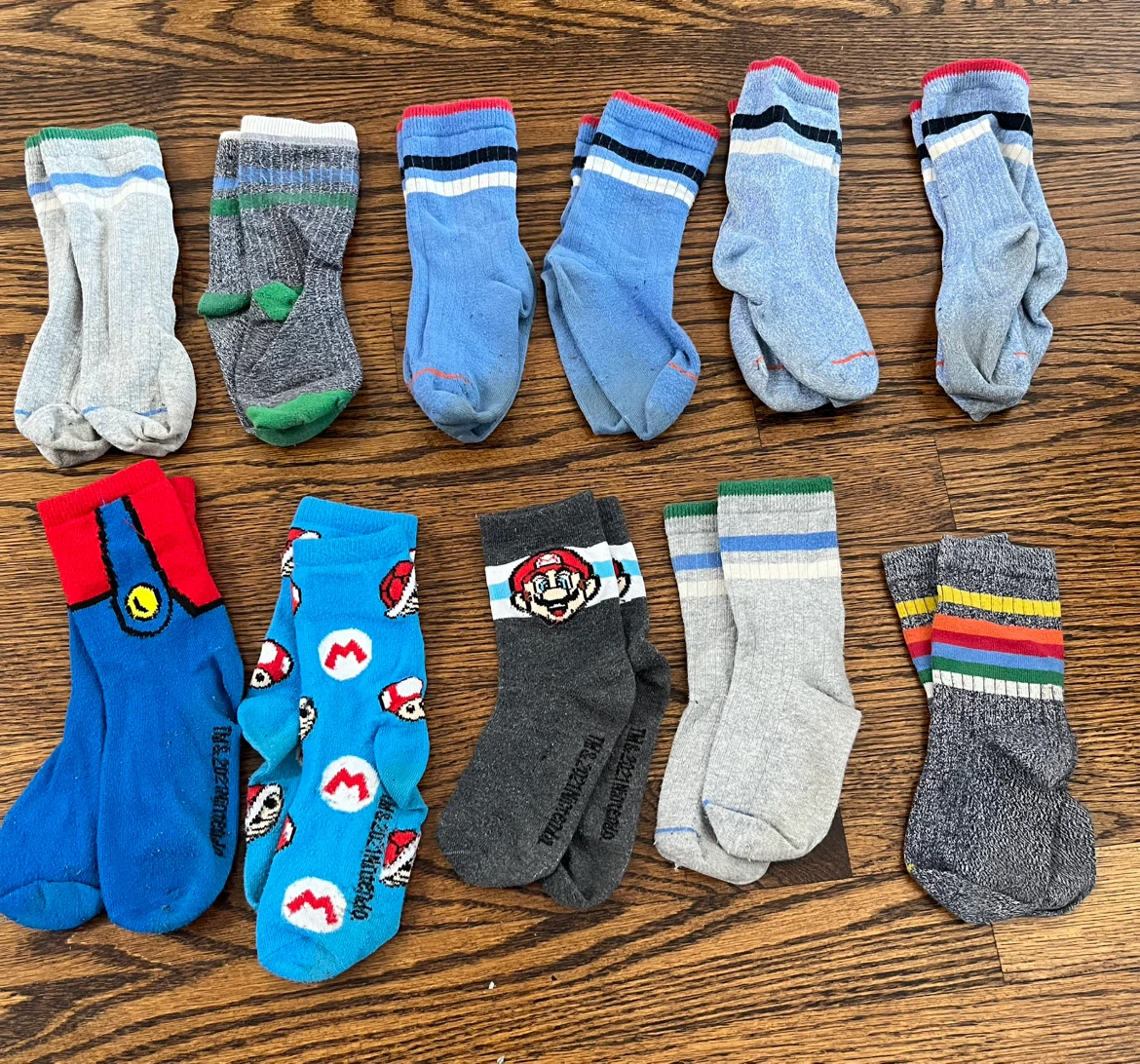 Toddler Socks 11 Pairs Lot - Ages 4-7