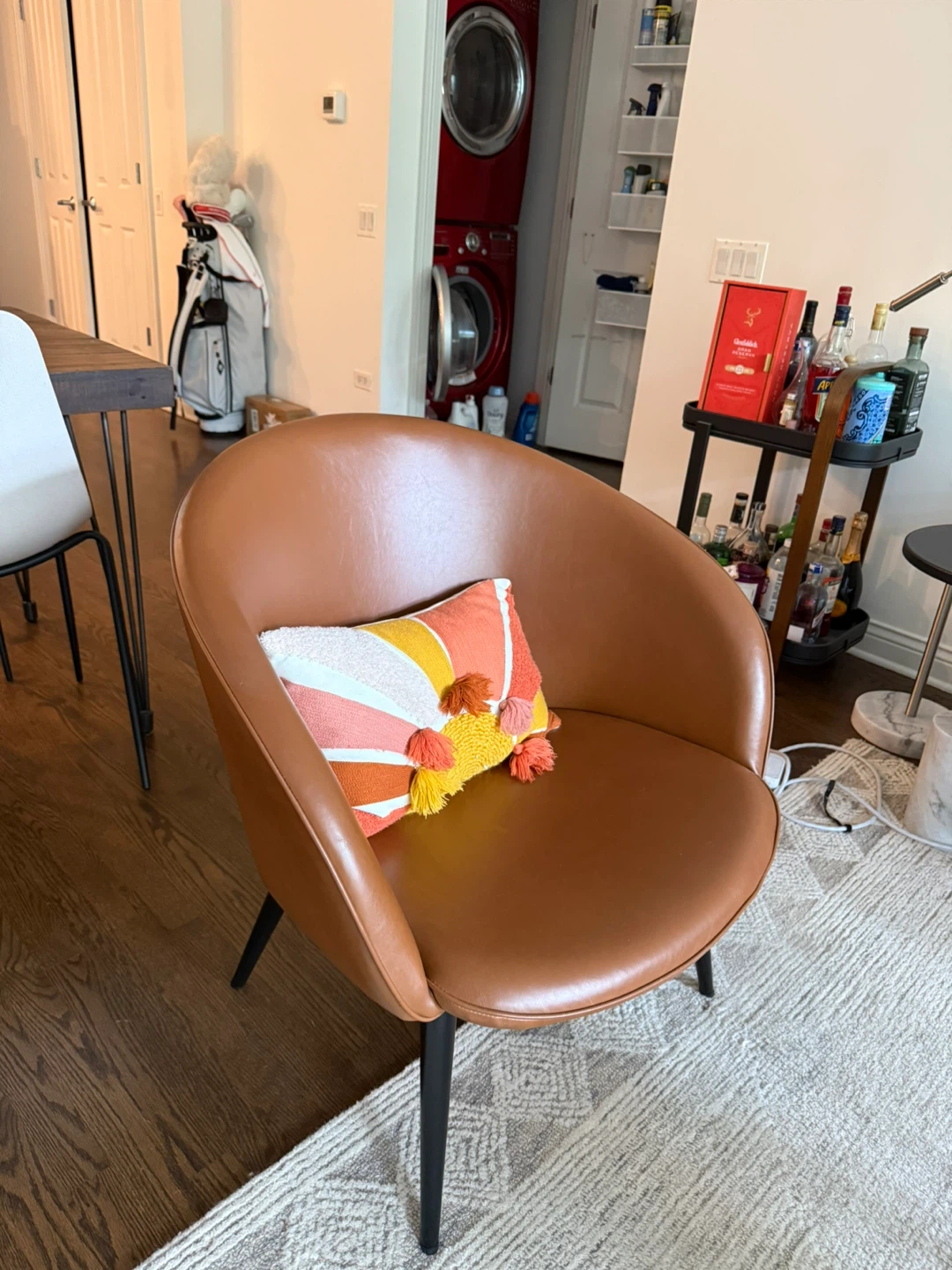 Brown Leather Accent Chair