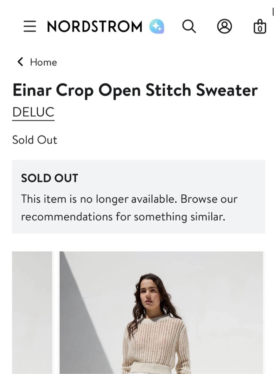Deluc Einar Cropped Open Stitch sweater, cream, NWT S - photo 4