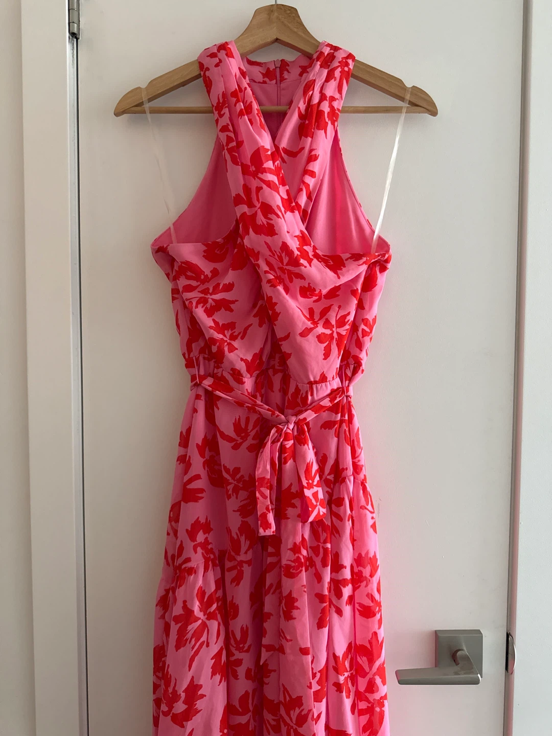Pink Floral Halter Midi Flower Sun Dress - photo 3