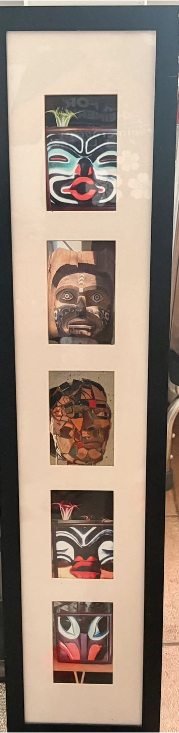 Framed Artwork Collage with Indigenous Motifs