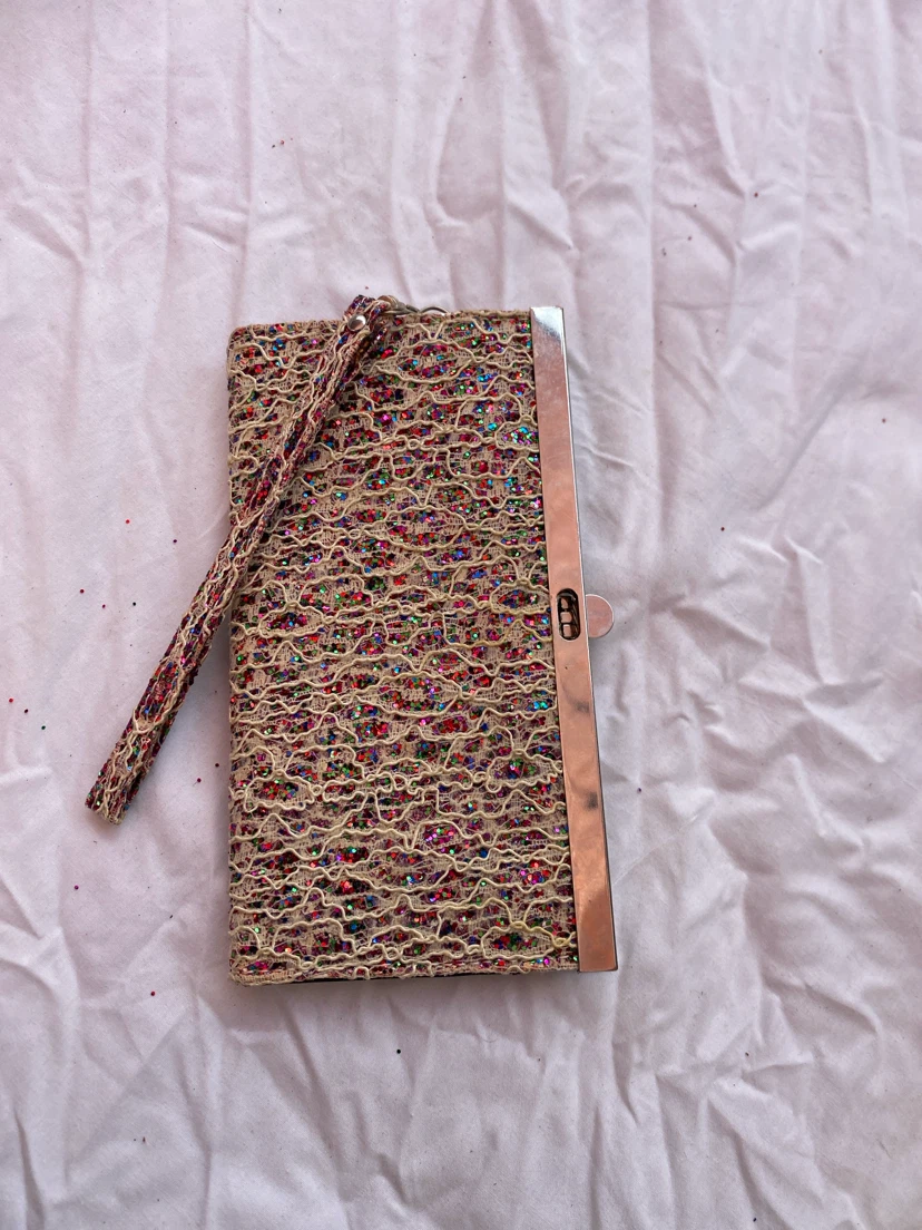 Sparkly Clutch Wallet with Wrist Strap