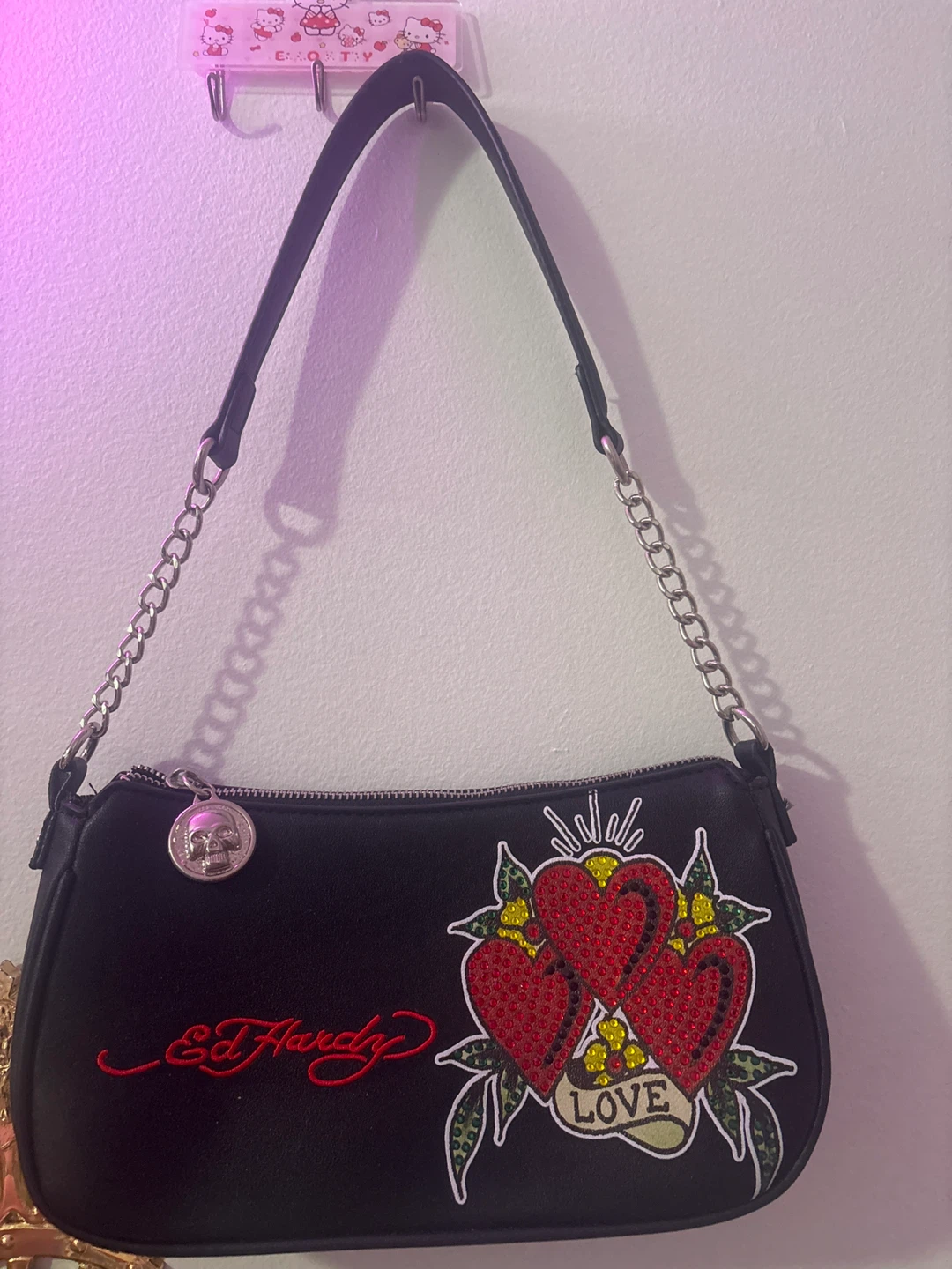 Ed Hardy Black Shoulder Bag