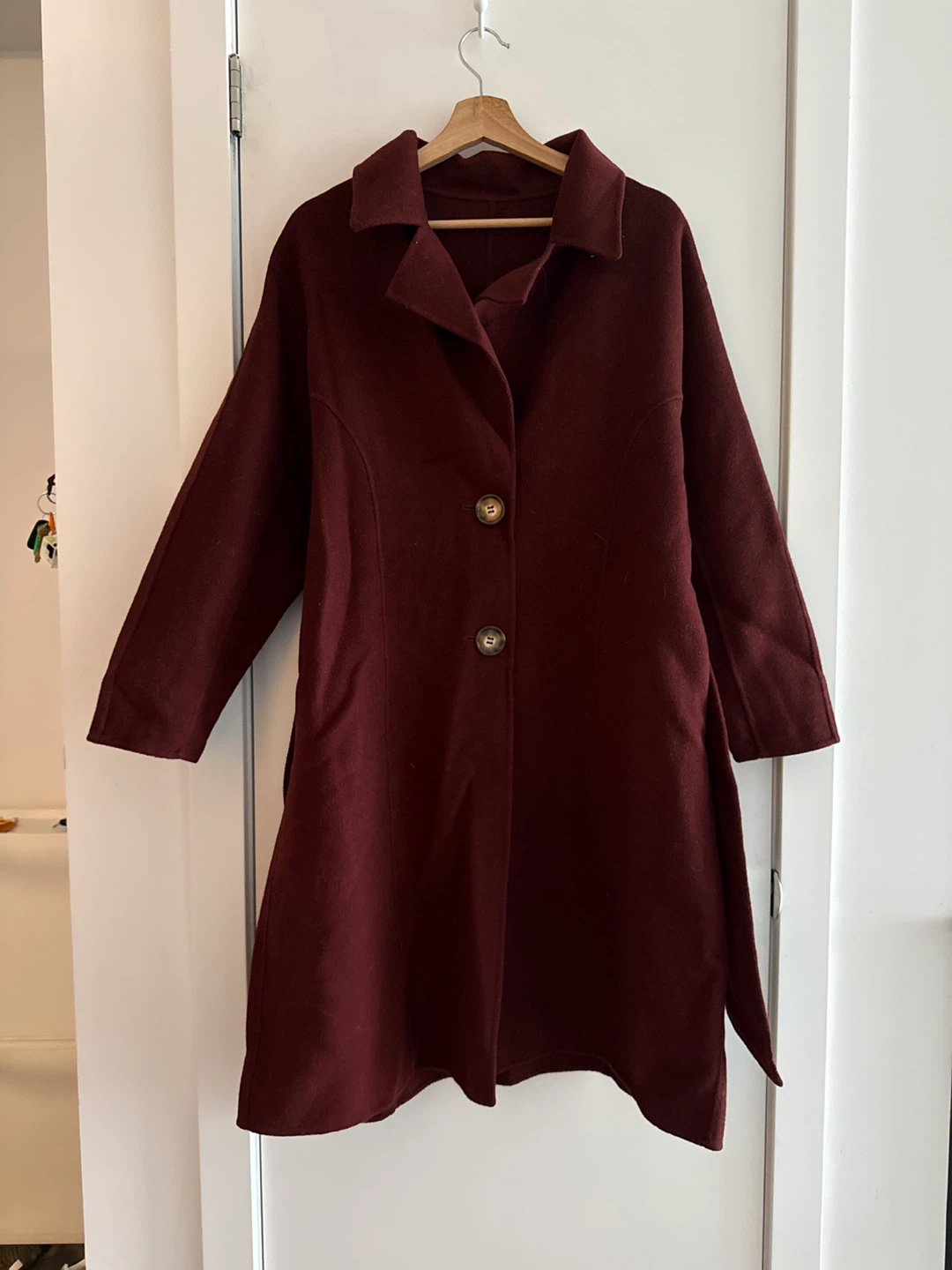 Burgandy Trench Coat w Belt
