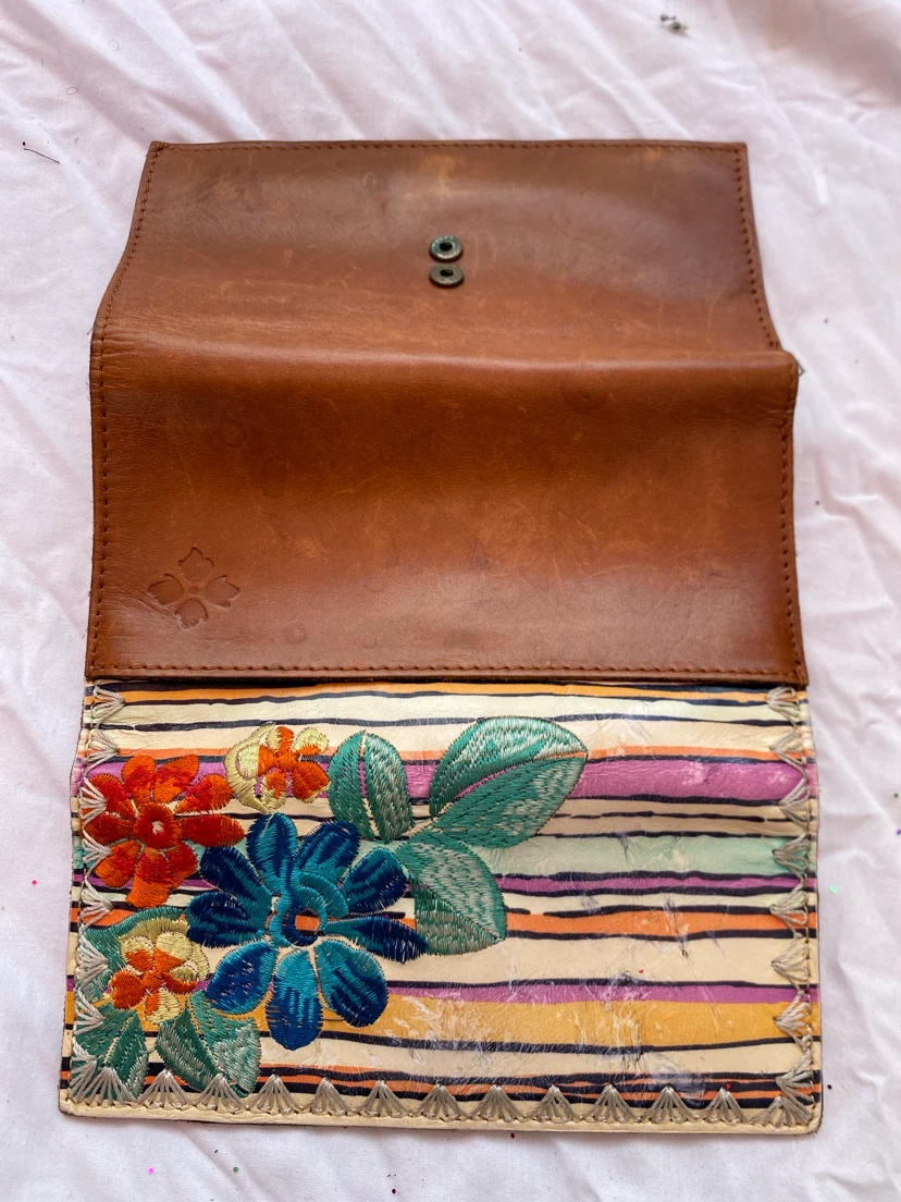 Patricia Nash Floral Embroidered Leather Wallet