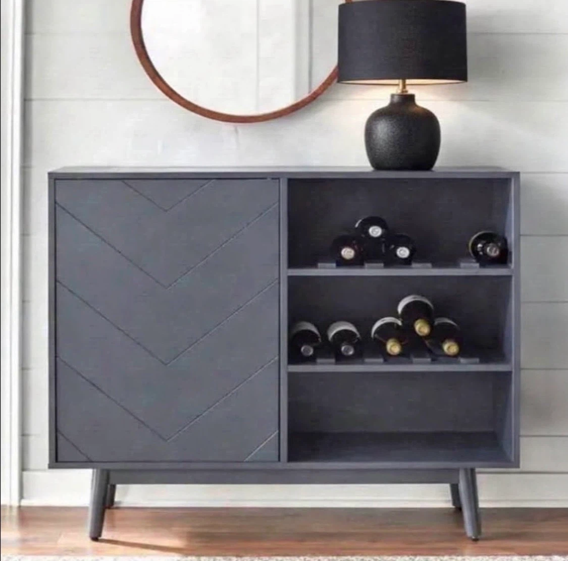 New Mid Century Modern Storage Buffet Server Gray