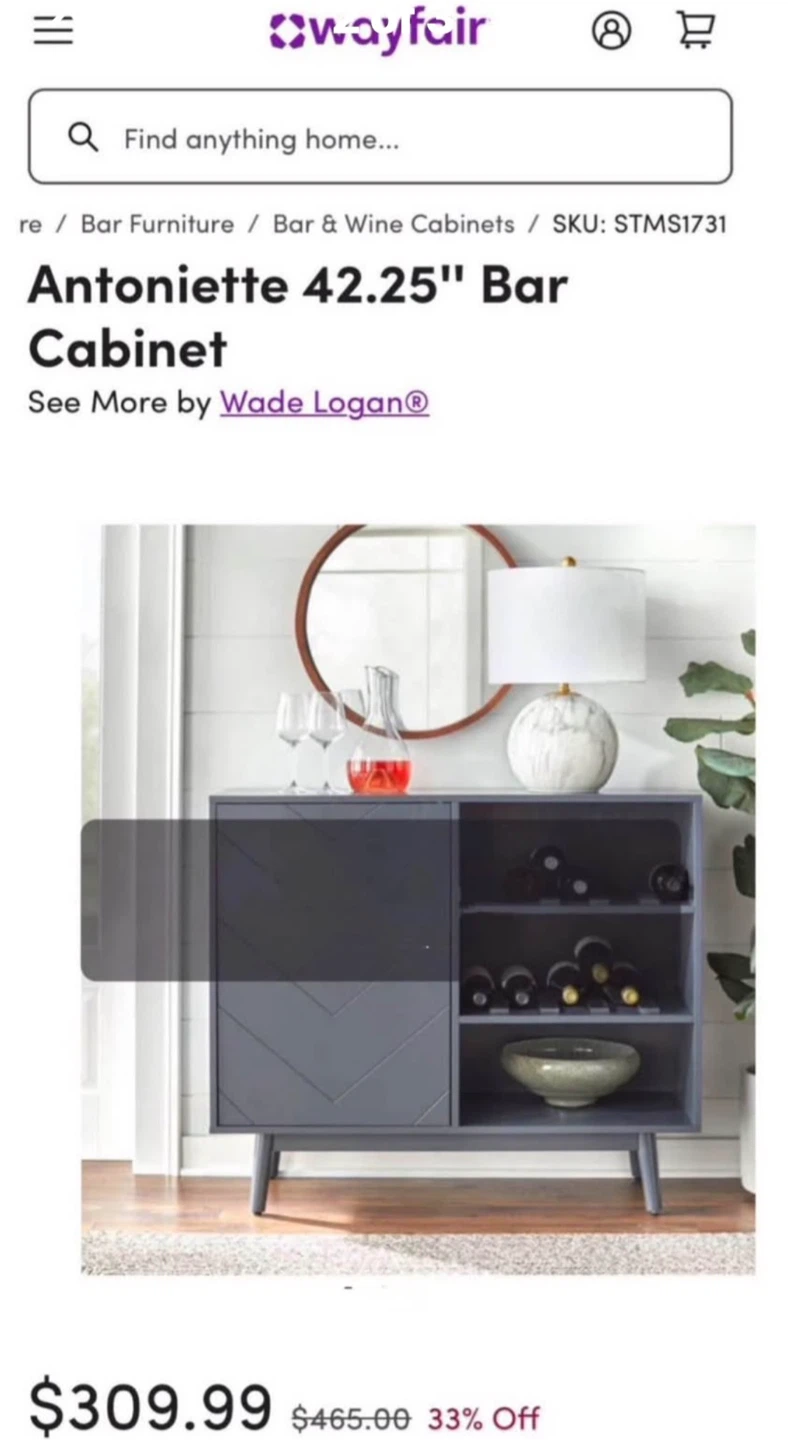 New Mid Century Modern Storage Buffet Server Gray - photo 3