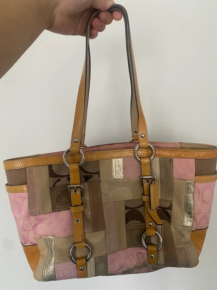 Coach Patchwork Tote Bag Pink