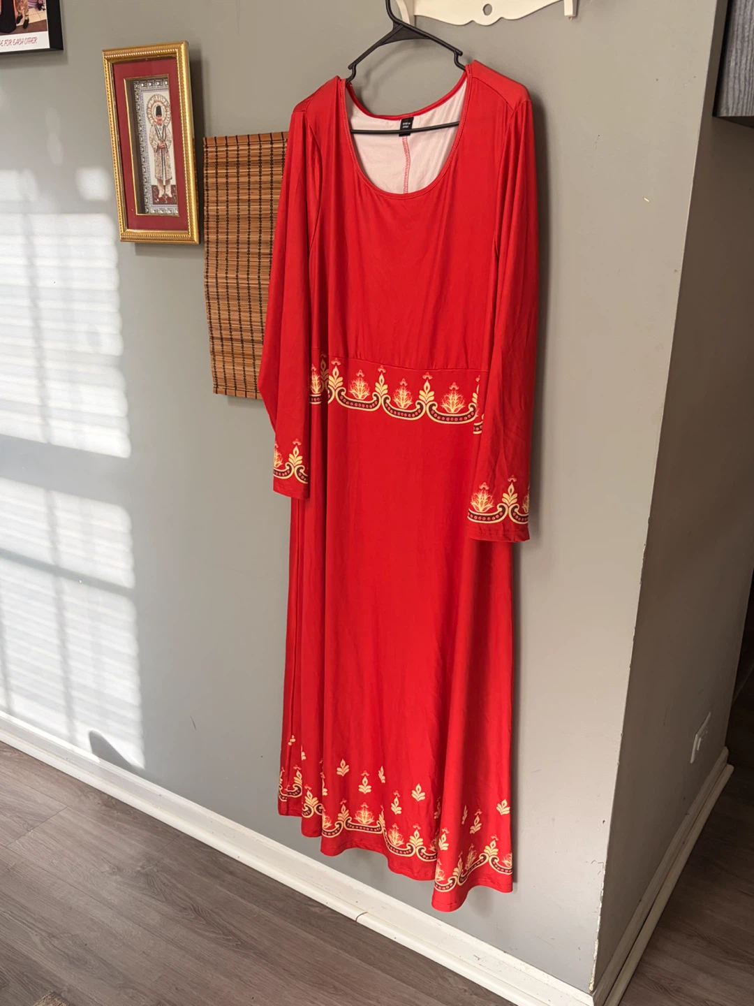 Shein Curve 4XL Red Maxi Dress with Gold Trim - photo 2
