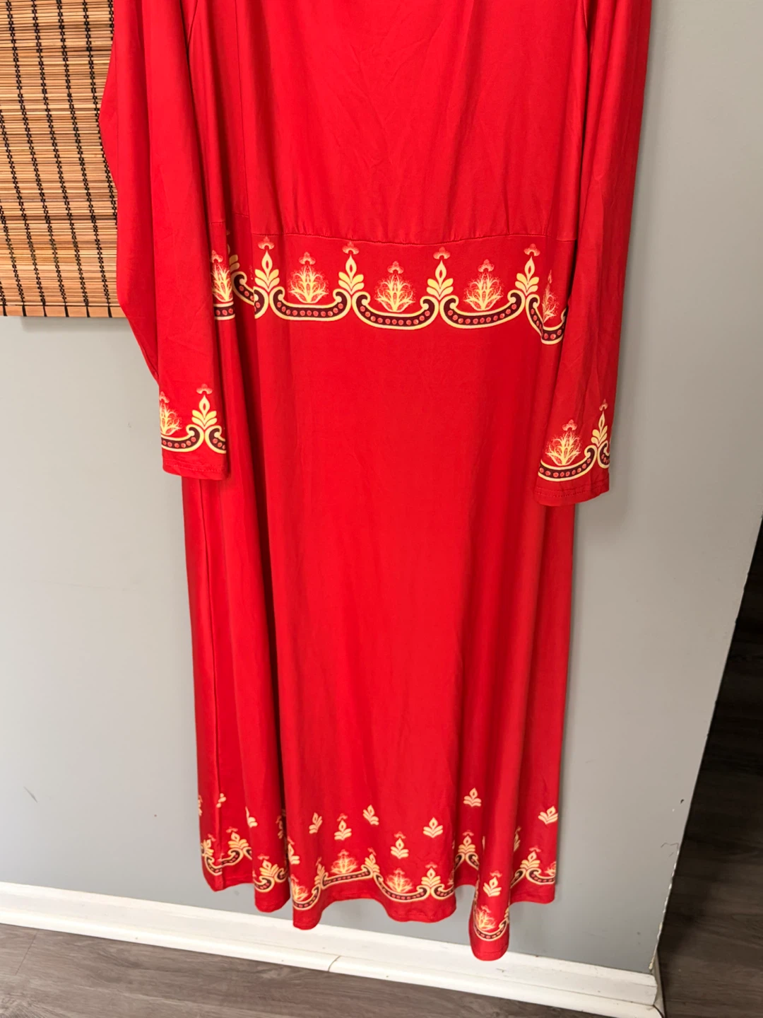 Shein Curve 4XL Red Maxi Dress with Gold Trim - photo 3