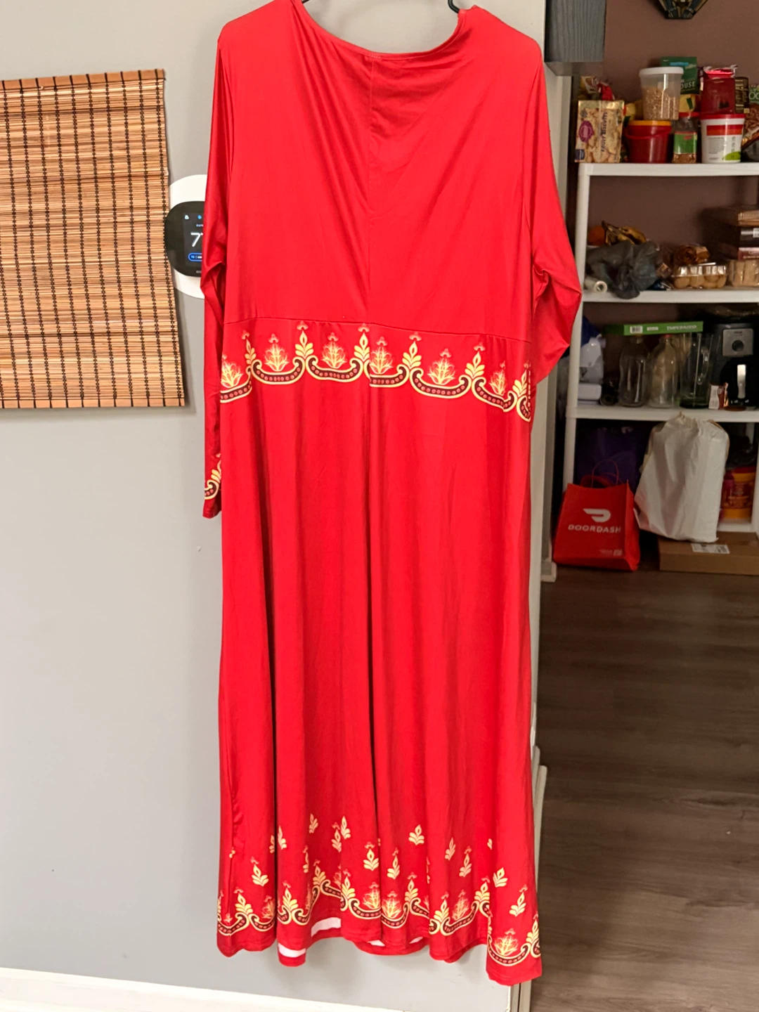 Shein Curve 4XL Red Maxi Dress with Gold Trim - photo 5