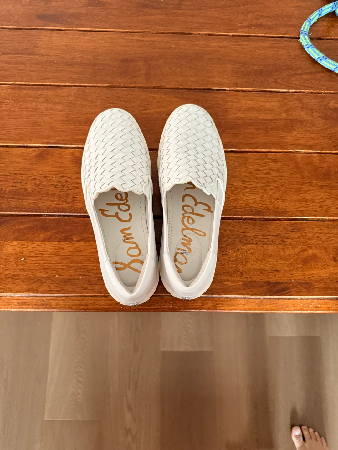 Sam Edelman White Woven Slip-On Sneakers - Size 9