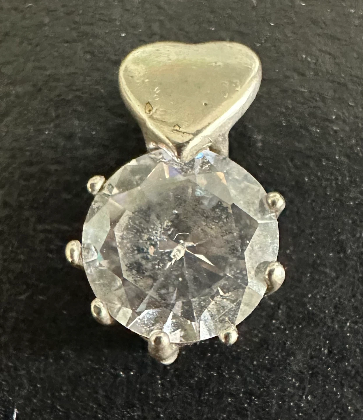 Sterling Silver Cubic Zirconia Heart Pendant