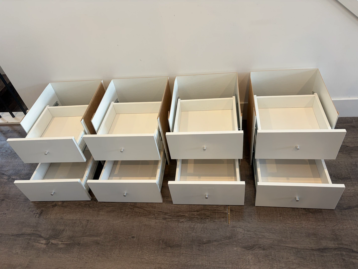 IKEA KALLAX white inserts drawers set for $80