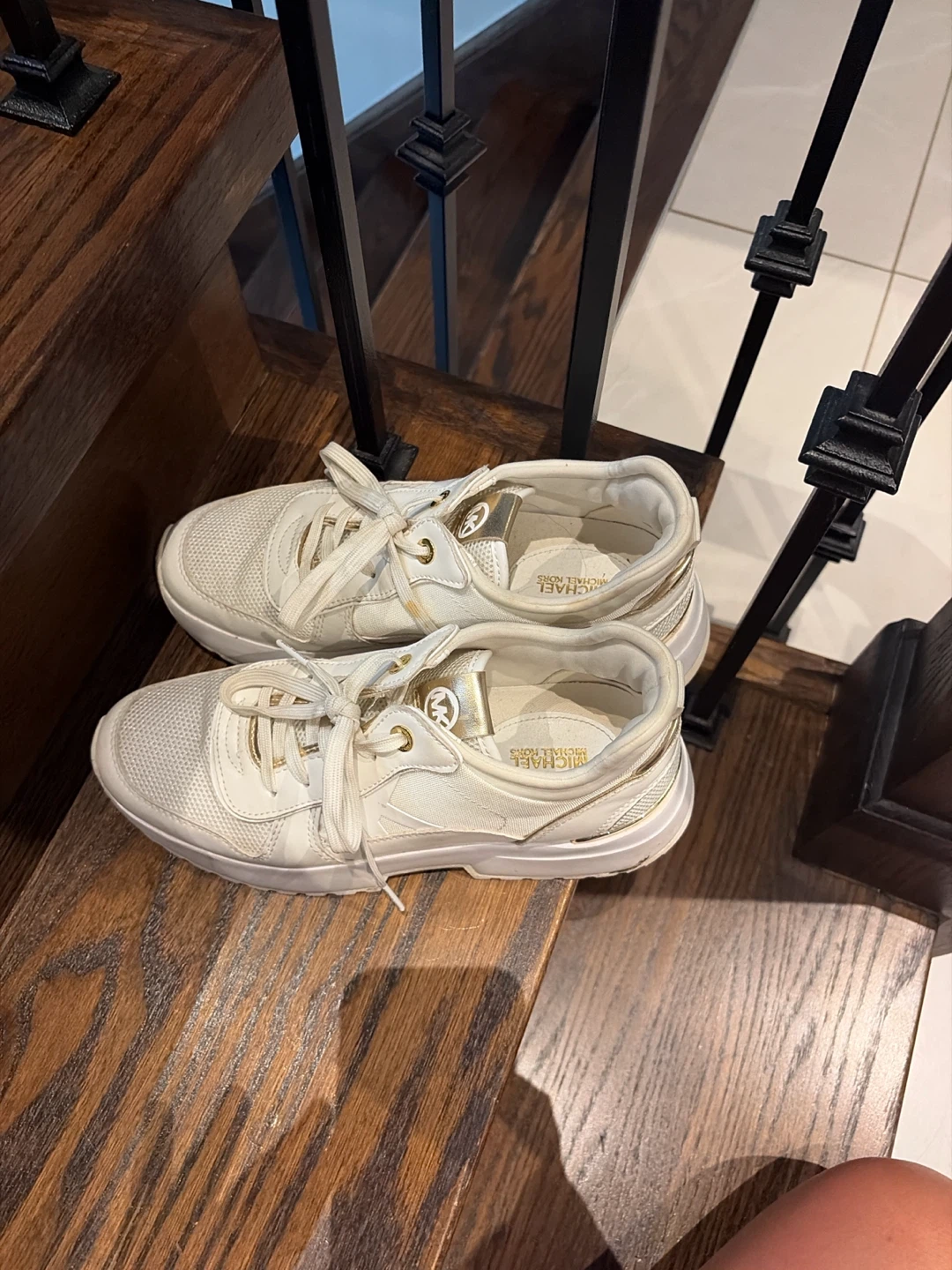 Michael Kors Women's White Gold Sneakers - photo 4