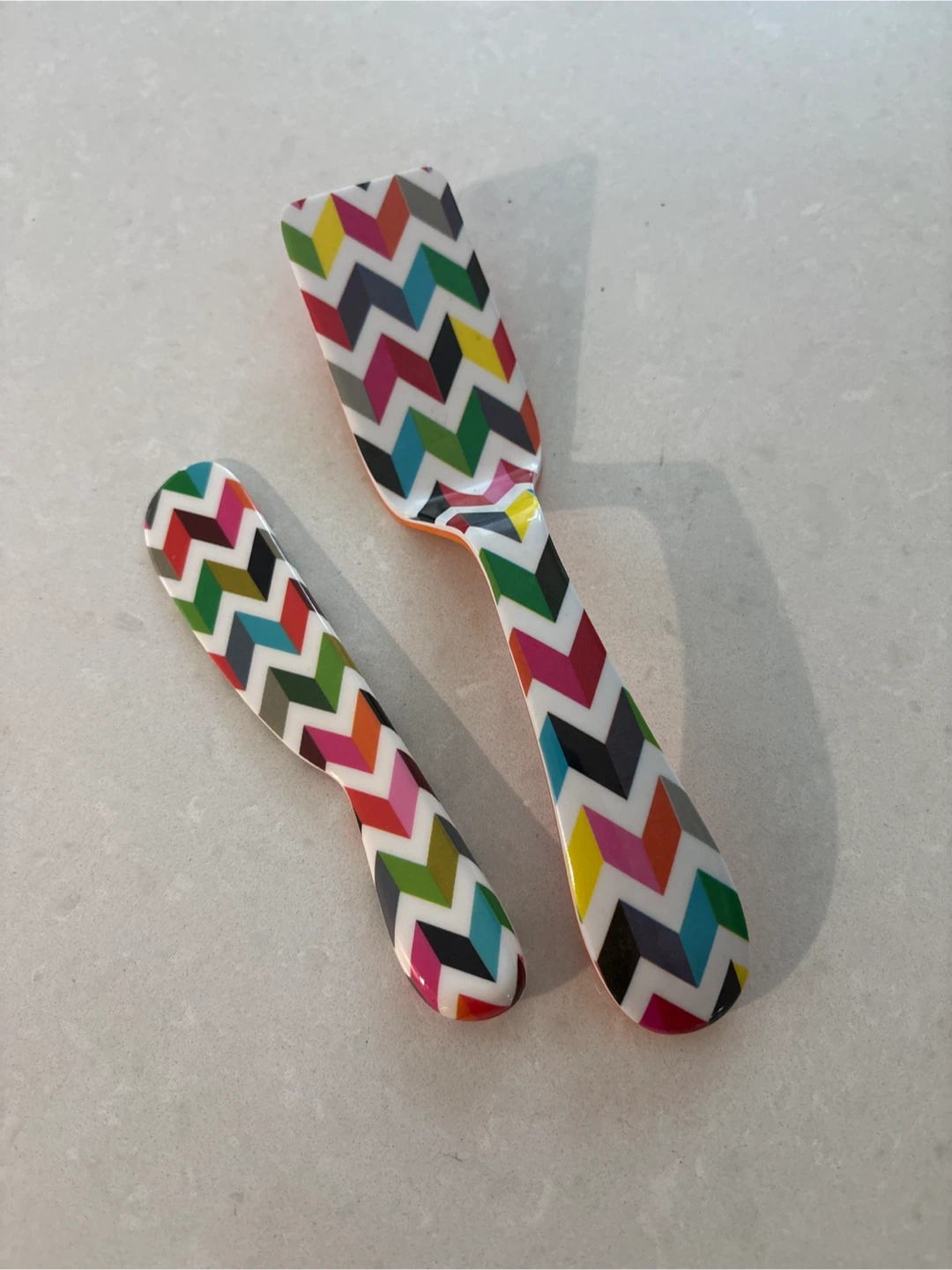 French Bull chevron melamine server and spreader set